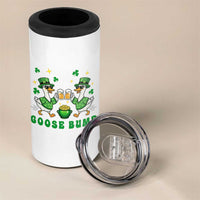 Funny St Patricks Day Goose Drinking Beer 4 in 1 Can Cooler Tumbler Goose Bump
