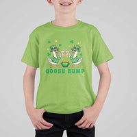 Funny St Patricks Day Goose Drinking Beer T Shirt For Kid Goose Bump