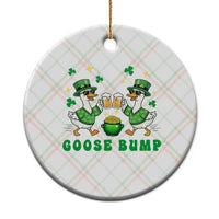 Funny St Patricks Day Goose Drinking Beer Ceramic Ornament Goose Bump