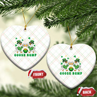 Funny St Patricks Day Goose Drinking Beer Ceramic Ornament Goose Bump
