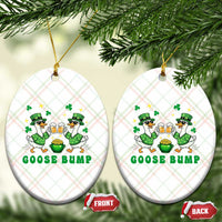 Funny St Patricks Day Goose Drinking Beer Ceramic Ornament Goose Bump