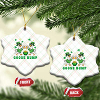 Funny St Patricks Day Goose Drinking Beer Ceramic Ornament Goose Bump