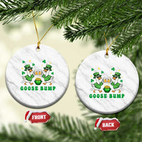 Funny St Patricks Day Goose Drinking Beer Ceramic Ornament Goose Bump