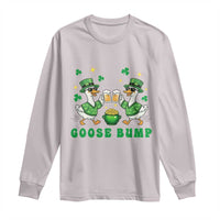 Funny St Patricks Day Goose Drinking Beer Long Sleeve Shirt Goose Bump