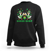 Funny St Patricks Day Goose Drinking Beer Sweatshirt Goose Bump