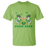 Funny St Patricks Day Goose Drinking Beer T Shirt Goose Bump