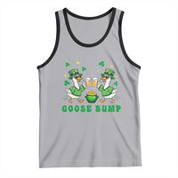 Funny St Patricks Day Goose Drinking Beer Tank Top Goose Bump