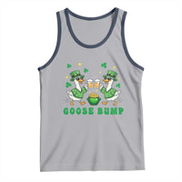 Funny St Patricks Day Goose Drinking Beer Tank Top Goose Bump