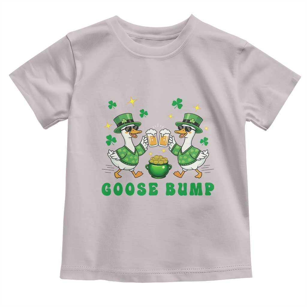 Funny St Patricks Day Goose Drinking Beer Toddler T Shirt Goose Bump