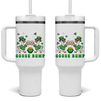 Funny St Patricks Day Goose Drinking Beer Tumbler With Handle Goose Bump