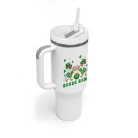 Funny St Patricks Day Goose Drinking Beer Tumbler With Handle Goose Bump