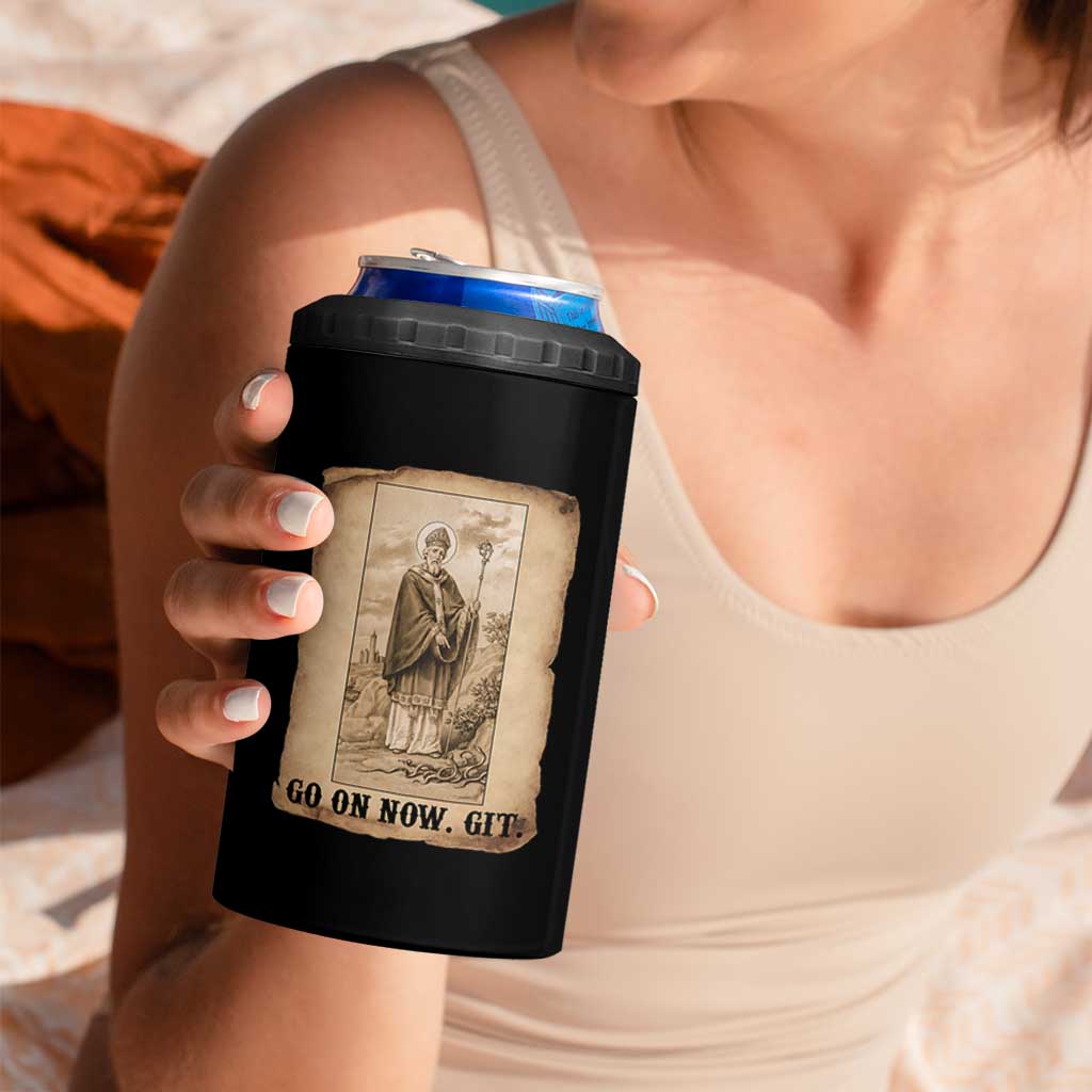 Funny Saint Patrick Irish Catholic St Patrick's Day 4 in 1 Can Cooler Tumbler Go On Now Git