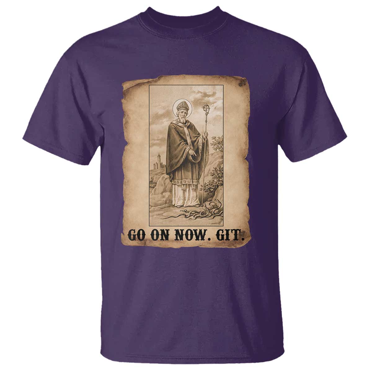 Funny Saint Patrick Irish Catholic St Patrick's Day T Shirt Go On Now Git