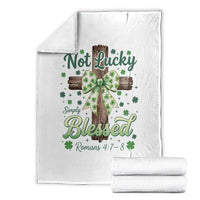 Shamrock Cross Irish St Patrick's Day Throw Blanket Not Lucky Simply Blessed