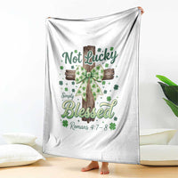 Shamrock Cross Irish St Patrick's Day Throw Blanket Not Lucky Simply Blessed
