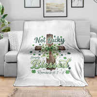Shamrock Cross Irish St Patrick's Day Throw Blanket Not Lucky Simply Blessed