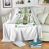 Shamrock Cross Irish St Patrick's Day Throw Blanket Not Lucky Simply Blessed