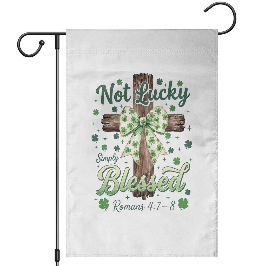 Shamrock Cross Irish St Patrick's Day Garden Flag Not Lucky Simply Blessed