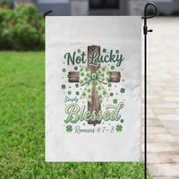 Shamrock Cross Irish St Patrick's Day Garden Flag Not Lucky Simply Blessed