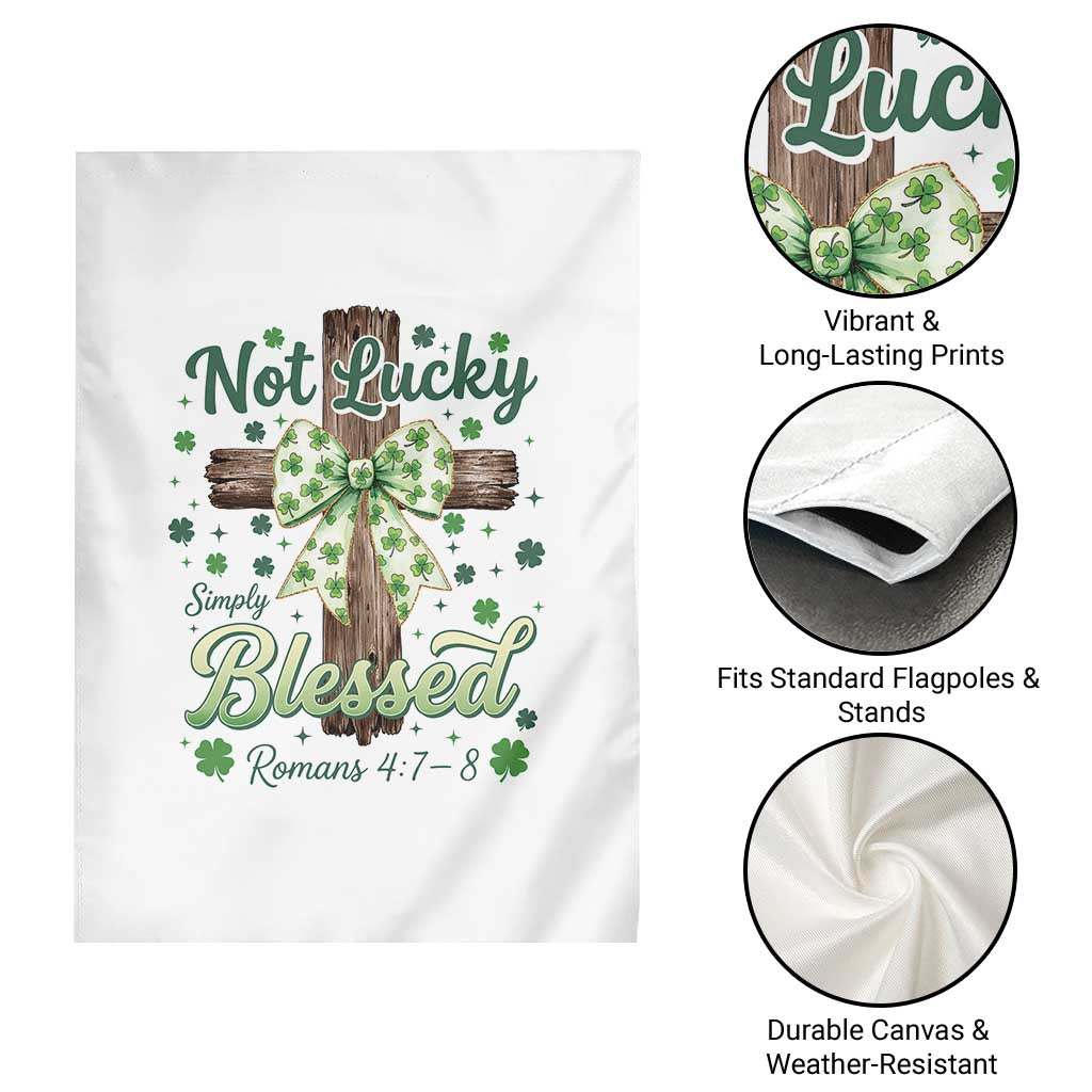 Shamrock Cross Irish St Patrick's Day Garden Flag Not Lucky Simply Blessed