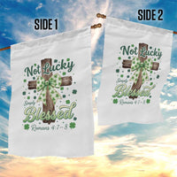 Shamrock Cross Irish St Patrick's Day Garden Flag Not Lucky Simply Blessed