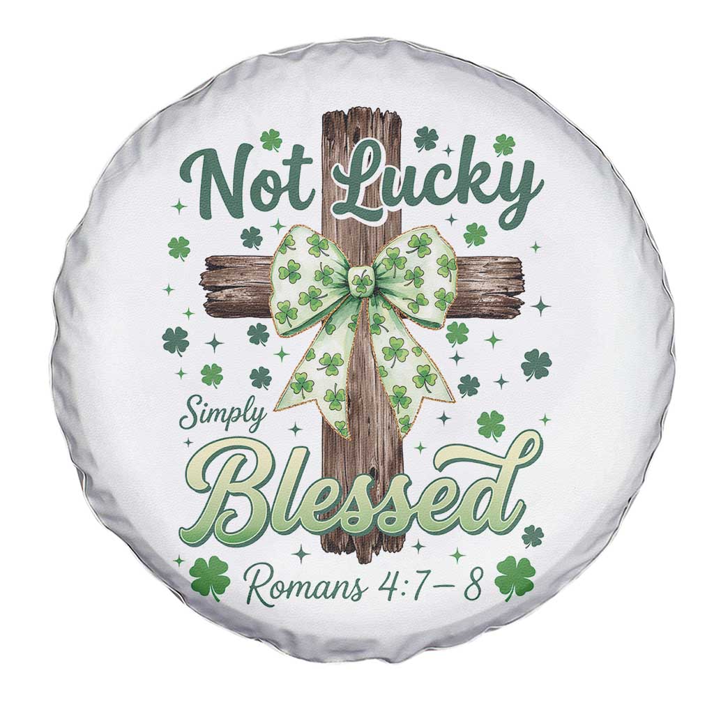 Shamrock Cross Irish St Patrick's Day Spare Tire Cover Not Lucky Simply Blessed