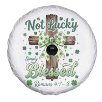 Shamrock Cross Irish St Patrick's Day Spare Tire Cover Not Lucky Simply Blessed