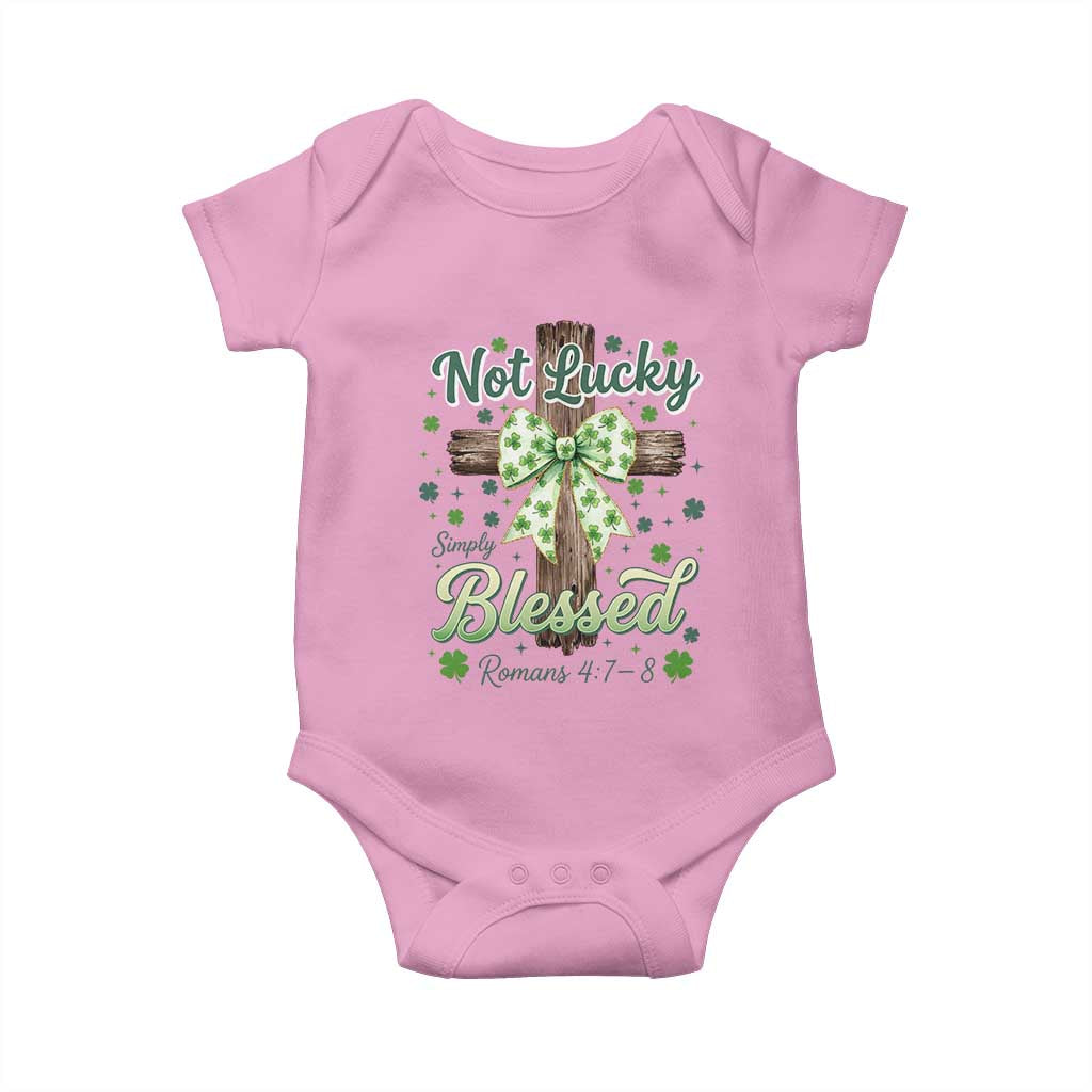 Shamrock Cross Irish St Patrick's Day Baby Onesie Not Lucky Simply Blessed