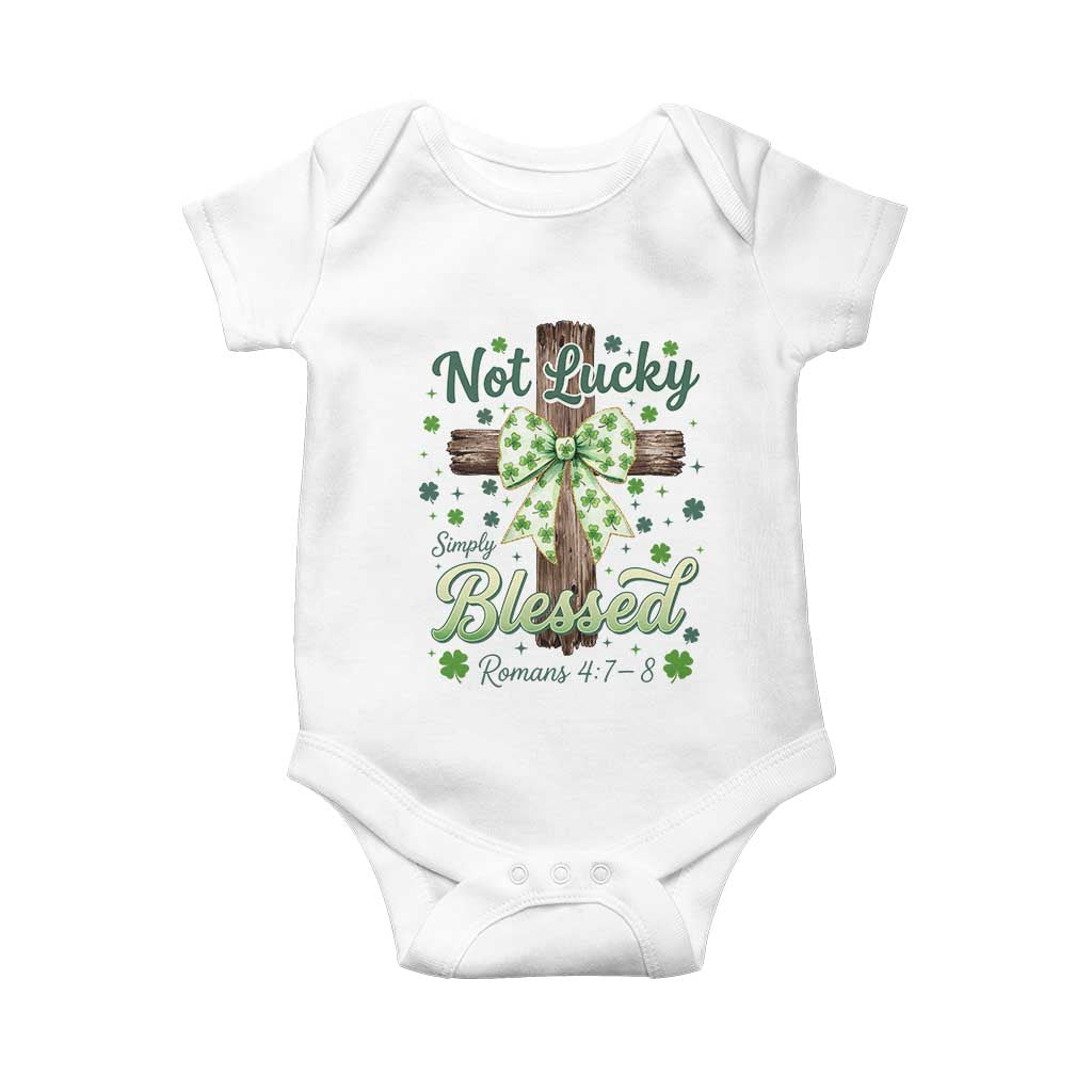 Shamrock Cross Irish St Patrick's Day Baby Onesie Not Lucky Simply Blessed