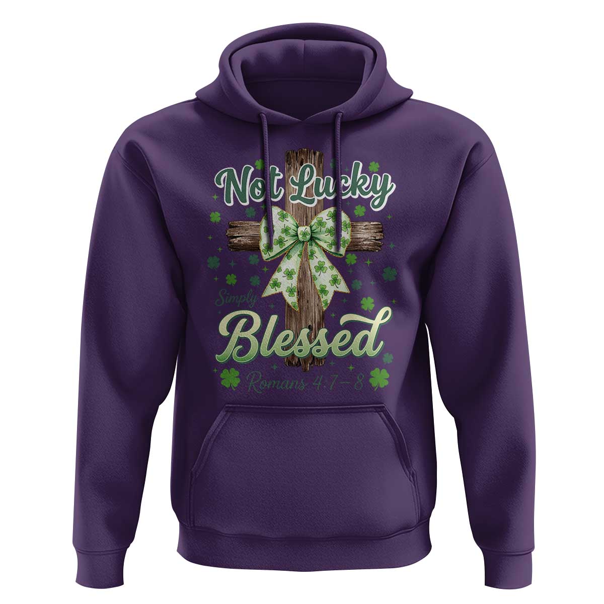Shamrock Cross Irish St Patrick's Day Hoodie Not Lucky Simply Blessed