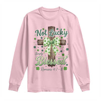 Shamrock Cross Irish St Patrick's Day Long Sleeve Shirt Not Lucky Simply Blessed