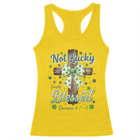 Shamrock Cross Irish St Patrick's Day Racerback Tank Top Not Lucky Simply Blessed