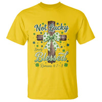 Shamrock Cross Irish St Patrick's Day T Shirt Not Lucky Simply Blessed
