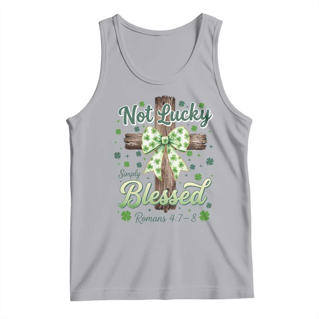 Shamrock Cross Irish St Patrick's Day Tank Top Not Lucky Simply Blessed