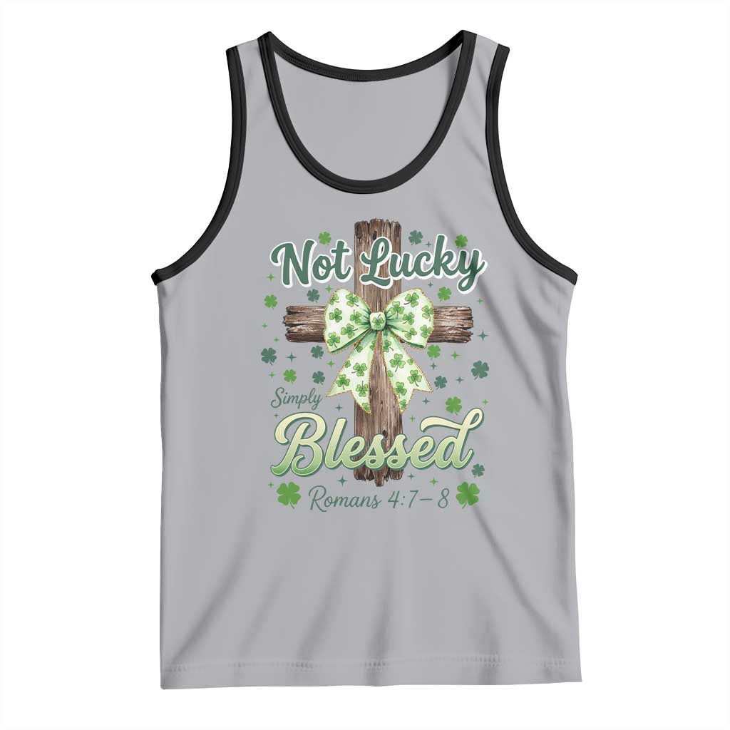 Shamrock Cross Irish St Patrick's Day Tank Top Not Lucky Simply Blessed