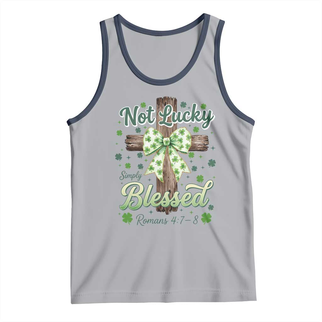 Shamrock Cross Irish St Patrick's Day Tank Top Not Lucky Simply Blessed