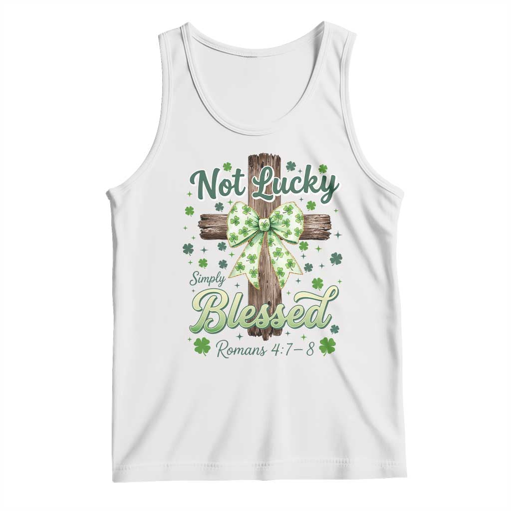 Shamrock Cross Irish St Patrick's Day Tank Top Not Lucky Simply Blessed