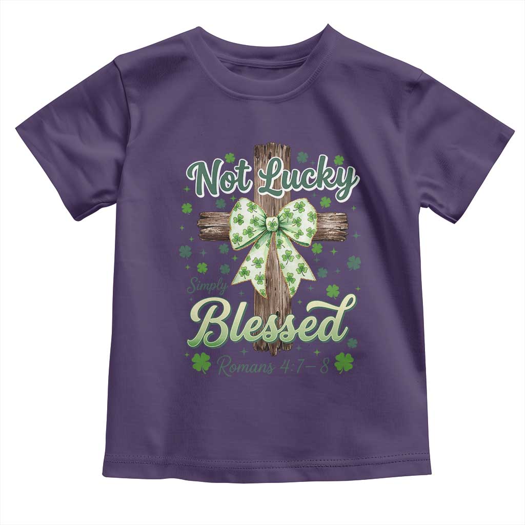 Shamrock Cross Irish St Patrick's Day Toddler T Shirt Not Lucky Simply Blessed