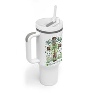 Shamrock Cross Irish St Patrick's Day Tumbler With Handle Not Lucky Simply Blessed