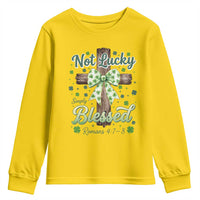 Shamrock Cross Irish St Patrick's Day Youth Sweatshirt Not Lucky Simply Blessed