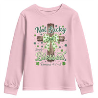 Shamrock Cross Irish St Patrick's Day Youth Sweatshirt Not Lucky Simply Blessed