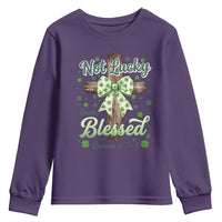 Shamrock Cross Irish St Patrick's Day Youth Sweatshirt Not Lucky Simply Blessed
