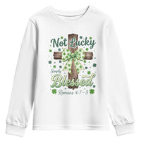 Shamrock Cross Irish St Patrick's Day Youth Sweatshirt Not Lucky Simply Blessed