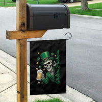 Cheers Fuckers St Patricks Day Garden Flag Funny Skeleton Drinking Beer