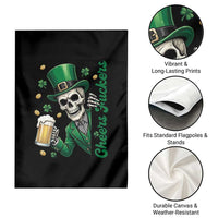 Cheers Fuckers St Patricks Day Garden Flag Funny Skeleton Drinking Beer