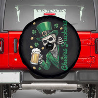 Cheers Fuckers St Patricks Day Spare Tire Cover Funny Skeleton Drinking Beer