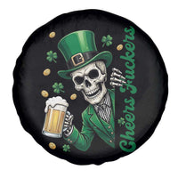 Cheers Fuckers St Patricks Day Spare Tire Cover Funny Skeleton Drinking Beer