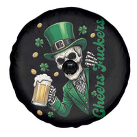 Cheers Fuckers St Patricks Day Spare Tire Cover Funny Skeleton Drinking Beer