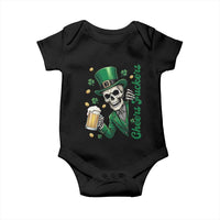 Cheers Fuckers St Patricks Day Baby Onesie Funny Skeleton Drinking Beer