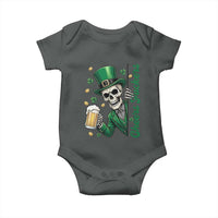 Cheers Fuckers St Patricks Day Baby Onesie Funny Skeleton Drinking Beer